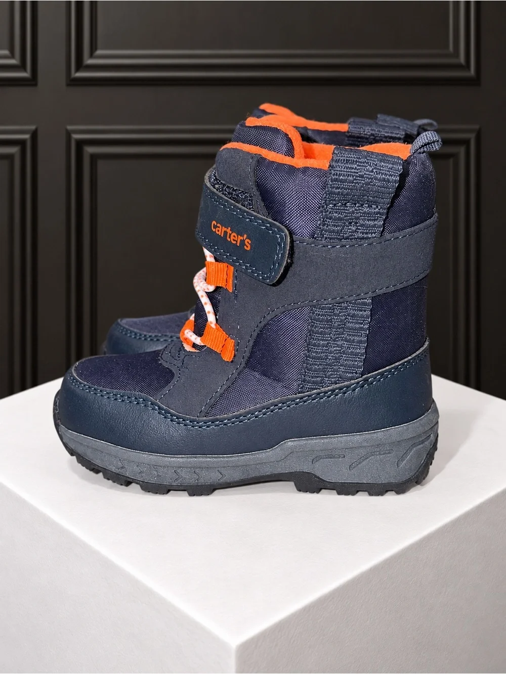 Carter’s Keilor Toddler Snow/Winter Boots Navy & Orange – Size 8M